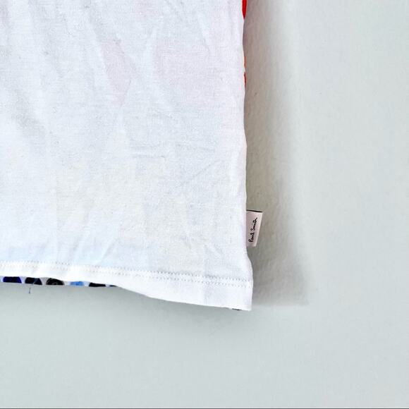 Paul Smith Jr girls white multi sleeveless colorblock summer t-shirt size 14 - Picture 3 of 8